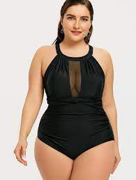 Ruched Plus Size Mesh Panel Swimsuit Plus Size Panel Swimsuit Swimsuits