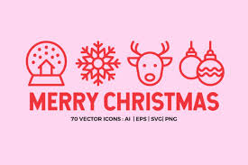 Download Merry Christmas Line Icons Vector Graphic By Abstractocreate Creative Fabrica PSD Mockup Templates