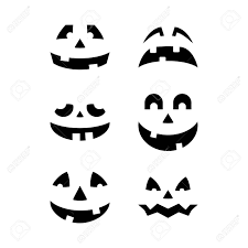 Carving cute or grotesque pumpkin faces is still the most popular form of. Halloween Pumpkin Faces Icons Set Scary Faces Isolated On White Background Template For Halloween Greeting Card Poster Brochure Or Flyer Vector Illustration Royalty Free Cliparts Vectors And Stock Illustration Image 109842092