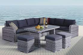 Rattan Corner Lounge Set Sofa Dining Table Stool Wicker Weave Garden Patio Yard Set Sofa Patio Stool