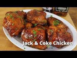 Jack Coke Chicken Thighs Are Chicken Thighs Brined In Coke Then Smoked To Perfection And Glazed With A Jack Coke Chicken Smoked Food Recipes Smoked Chicken