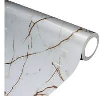 Adesivo Mármore Branco C/ Dourado Envelopamento 3mtx60cm
