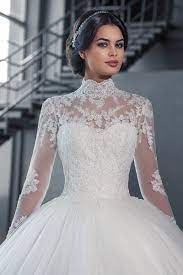 Arabic Bridal Dresses Buy Cheap Arabic Bridal Dresses Lots From China Arabic Bridal Dresses Supplie Sheer Wedding Dress Lace Ball Gowns High Neck Wedding Dress