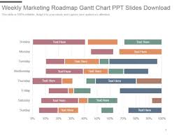 Weekly Marketing Roadmap Gantt Chart Ppt Slides Download