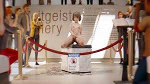 3d art gallery being photographed being watched biting lip biting  own lip breasts brown hair casual casual masturbation closed eyes  dinoboy555 exhibitionism female fingering group human life is strange