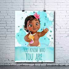 Baby Moana Moana Birthday Moana Print Moana Poster Baby Animal Nursery Bathroom Kids Moana Birthday