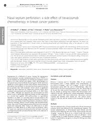 I have nasal polyp in my left nostril. Pdf Nasal Septum Perforation A Side Effect Of Bevacizumab Chemotherapy In Breast Cancer Patients