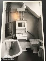 Original Edwardian Bathroom At Little Holland House Carshalton London With Antique Sink High Cister Victorian Bathroom Edwardian Bathroom Vintage Bathrooms