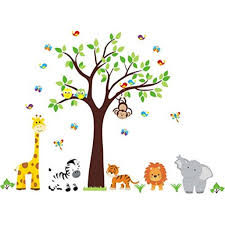 Nursery Wall Decal Jungle Decal Kids Wall Decal Kids Room Wall Decal Tree Wall Decal Gender