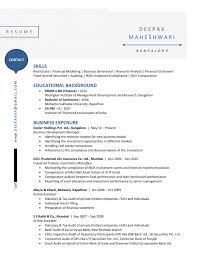 Resume Template 7 Management Development Financial Modeling Bachelor Of Commerce