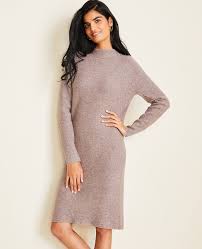 Cozy Mock Neck Sweater Dress Ann Taylor With Images Mock Neck Sweater Dress Dresses Sweater Dress