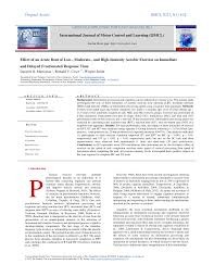 Original Article IJMCL 2023; 5(3) 1-12 International Journal of Motor  Control and Learning (IJMCL) Effect of an Acute Bout o