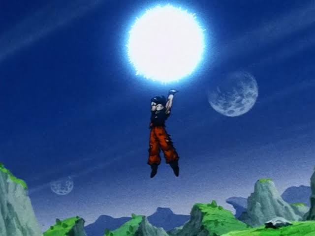 Goku's Spirit Bomb Against Kid Buu in DBZ