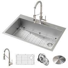 We did not find results for: Kraus Loften All In One 33 Inch Dual Mount Stainless Steel Single Bowl Kitchen Sink With P The Home Depot Canada