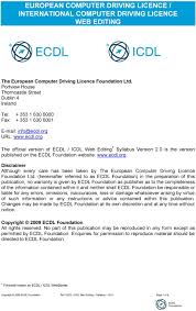 No prior computer training is required. European Computer Driving Licence International Computer Driving Licence Web Editing Pdf Free Download