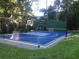 12' x 65' backyard pacific pearl bocce court by sport court wa. Multi Sport Game Court With Tennis Hitboard In Hamilton Traditional Landscape Boston By Sport Court Of Massachusetts Houzz