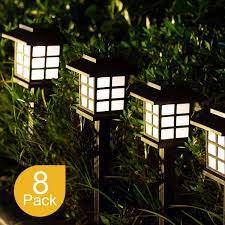 Yard Waterproof Outdoor Solar Lights For Garden Patio Walkway Driveway Gigalumi Solar Pathway Lights Outdoor Landscape Path 8 Pack Lighting Landscape Lighting