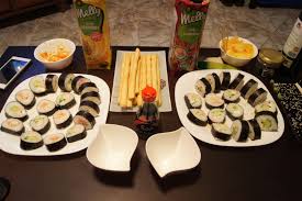 Eat Fish Juice Sushi Table Eat Sushi Food