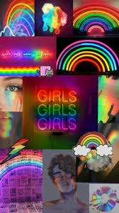 Colecție de la mihaly csiki. Black Wallpaper Tumblr Neon Rainbow Aesthetic