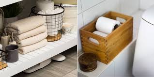 Here are some genius small bathroom storage ideas to help you turn your tiny bathroom into your favourite, most organized room of the entire house (on the cheap)! 28 Small Storage Ideas For Bathrooms Bathroom Storage Ideas