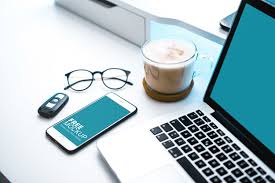White Iphone Beside A Cappuccino And Car Keys Free Mockup Free Mockup White Iphone Iphone Mockup Iphone