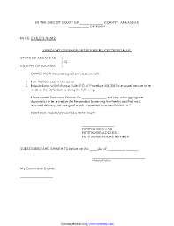 Arkansas Affidavit Of Proof Of Service By Certified Mail