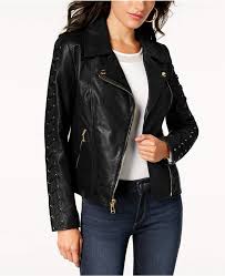 Guess Leather Lace Up Moto Jacket Blazer Jackets For Women Coats For Women Leather Moto Jacket
