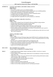 Medical Records Clerk Resume Samples Velvet Jobs