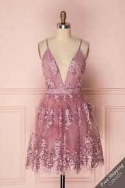Dinora Mauve You Will Turn Heads In This Seductive Little Dress The Plunging Neckline As Well As The Adjustabl Homecoming Dresses Short Hoco Dresses Dresses