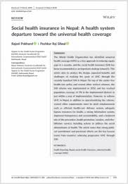 Besides helping with routine expenses, having health insurance removes some of the stress and anxiety that goes with handling a medical emergency. Social Health Insurance In Nepal A Health System Departure Toward The Universal Health Coverage Socialprotection Org