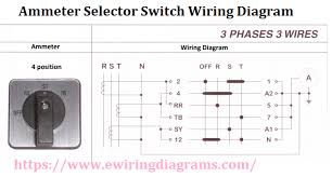 Detailed description the front end of the meter is made up of three pairs of voltage each phase of the meter has a power supply associated with it. Ammeter Selector Switch Wiring Diagram For 3 Phase 3 Wires Electrical Wiring Diagrams Platform