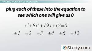 A cubic equation is an equation which can be represented in the given form: Solving Cubic Equations With Integers Video Lesson Transcript Study Com