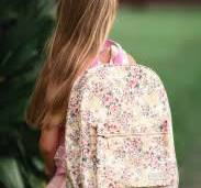 Sale girls floral backpack Factory Sale Girls Floral Print Adjustable strap  Zipper Functional Backpack