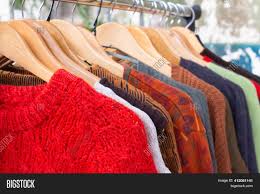 Der kommer løbende tøj ind. Second Hand Clothes On Image Photo Free Trial Bigstock