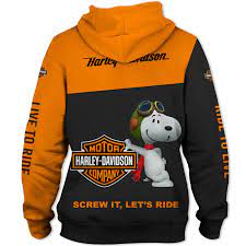 Official Harley Davidson Motorcycle Pullover Hoodie Snoopy With Screw It Lets Ride Custom 3d Graphic Printed Classic Official Custom Harley Logos Officia Harley Davidson Harley Davidson Jacket Hoodies