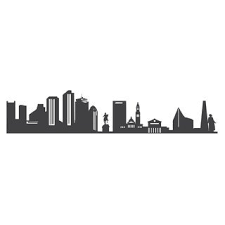 Small boston skyline minimalist lettering tattoo design tattoo dimensions: Wall Decal Tattoo With Boston Skyline Theme Order Online From 44space