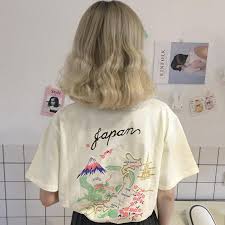 Itgirl Shop Japan Aesthetic Map Collage Cotton T Shirt Aesthetic Apparel Tumblr Clothes Soft Grunge Pastel Goth Harajuku Fa Fashion Aesthetic Clothes Style