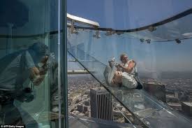 Skyslide Opens Off The Edge Of The Tallest Building On West Coast Glass Slides Skyscraper Take The Stairs