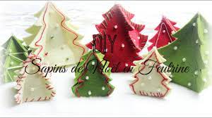Avec un peu d'astuce et de créativité, il est possible de décorer son sapin et sa maison pour les fêtes à partir de cartons, de rubans et d'objets de récupération. D I Y De Noel 2 Sapins De Noel En Feutrine Youtube