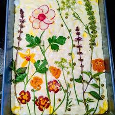Wildcraft Focaccia Company On Instagram Veggie Wildflower Focaccia With Basil Flowers Thai Basil Flowers Pickled Peppers Focaccia Bread Art Veggie Art