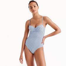 Women S Underwire One Piece In Seersucker Women S Swim One Piece Swimsuit One Piece Swimsuits