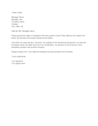 Resignation Letter Resignation Letter Template