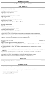 chemical lab technician resume sample