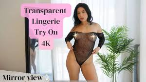 4K TRANSPARENT 🖤 Lingerie With Mirror View | Ava Andraya TryOn - YTboob