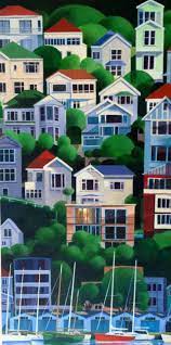 Wellington Nz Artist Gordon Dale Over The Bay Acrylic Nz Art New Zealand Art Kiwi Artist