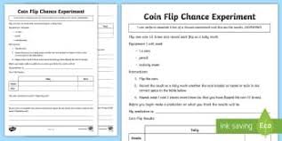 Coin Flip Chance Experiment Activity Sheet Australian Curriculum Statistics And Probability Year 3 Chanc Australian Curriculum Curriculum Teacher Resources