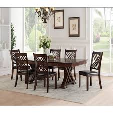Acme Furniture 71857 Katrien Dining Chair Black Leatherette Espresso Set Of 2 In 2020 Dining Table Trestle Base Dining Table Dining Table Setting