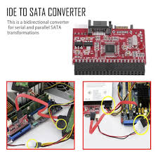 It's small circut board with ide input on one side, and the otherside has sata power/data p has 4 pins to plug the cable that came with it for the peta power cable. Ide Hdd To Sata Serial Ata Converter Adapter Hard Disk Driver Support Buy At A Low Prices On Joom E Commerce Platform