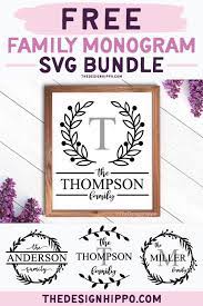 Download Free Family Monogram Svg Bundle Of 4 Cut Files For Cricut