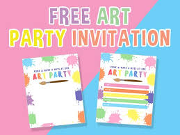 Download this card and invite just download and color this free unicorn card just as you would a coloring page. Art Party Invitation Get Your Free Printable